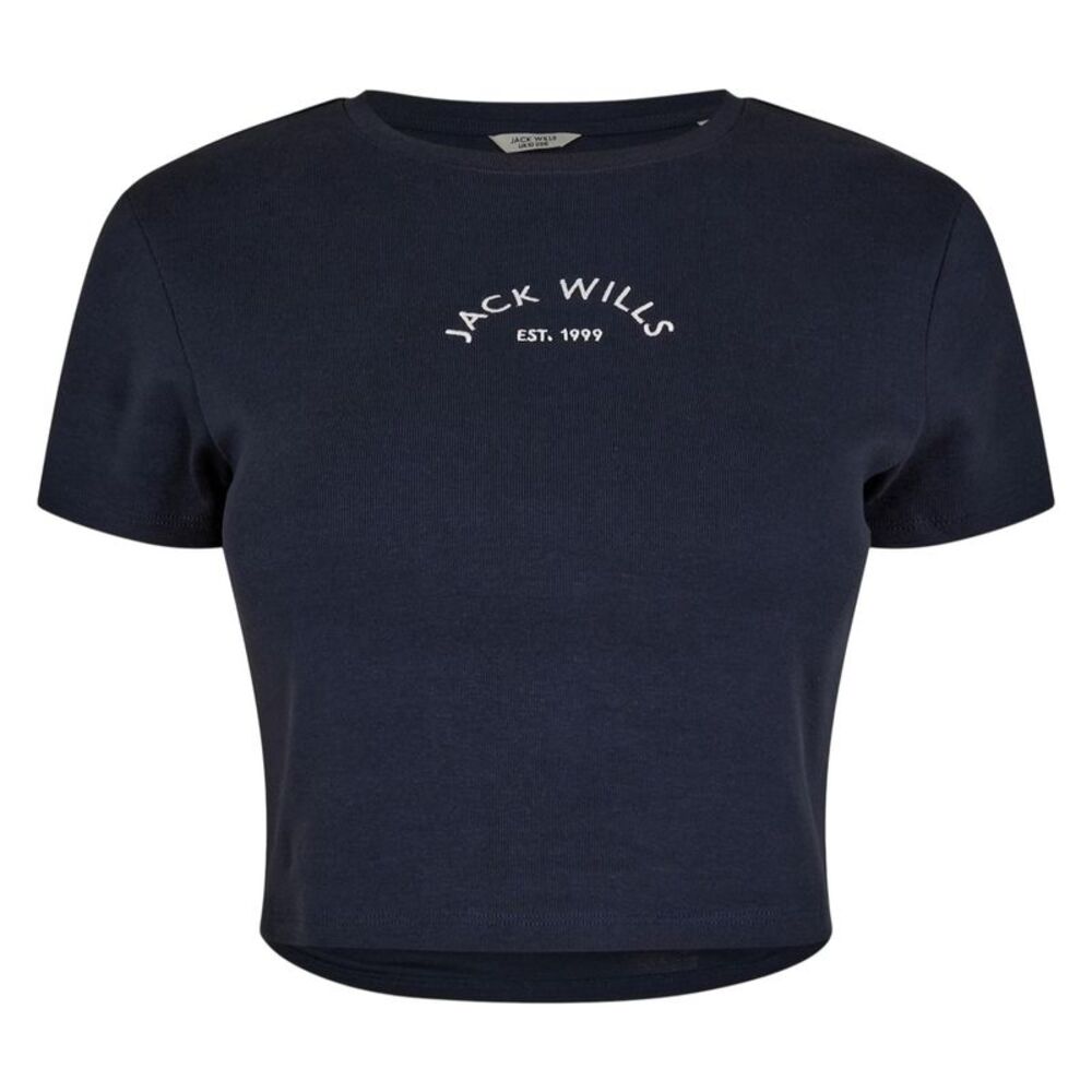 Jack Wills Womens/Ladies 1 Cotton Crop T-Shirt / Navy